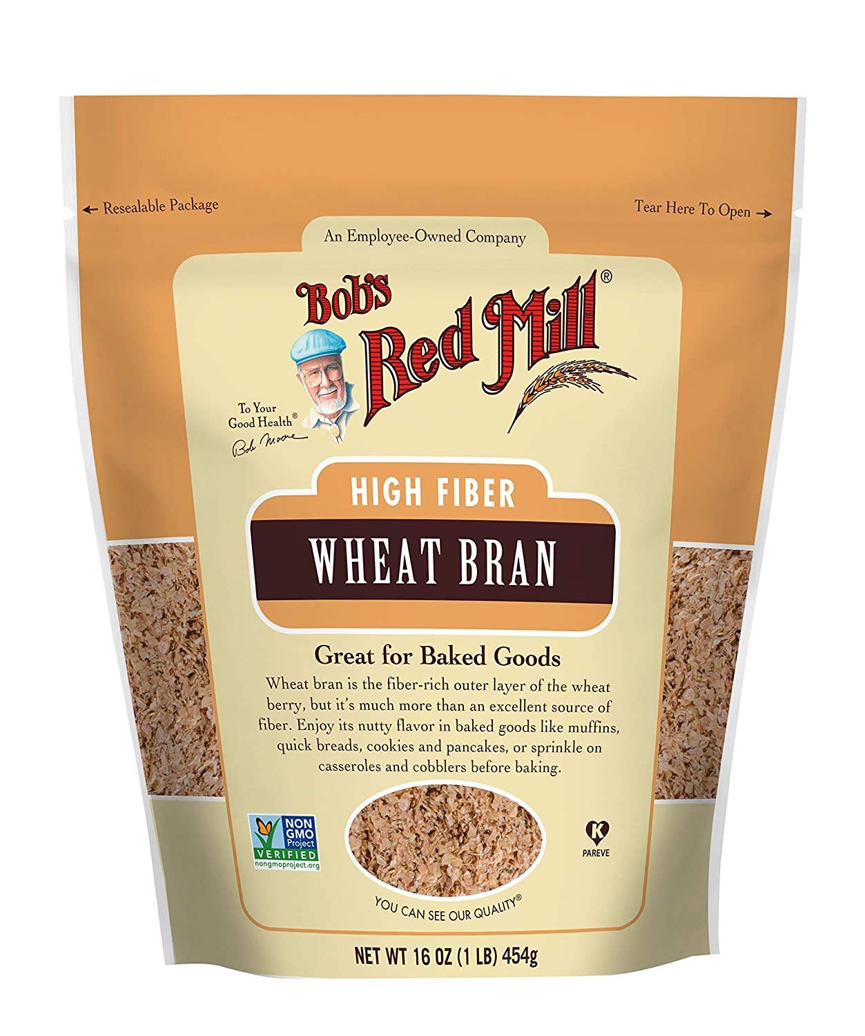 Bob's Red Mill High Fiber Wheat Bran 16 oz (Pack of 2)